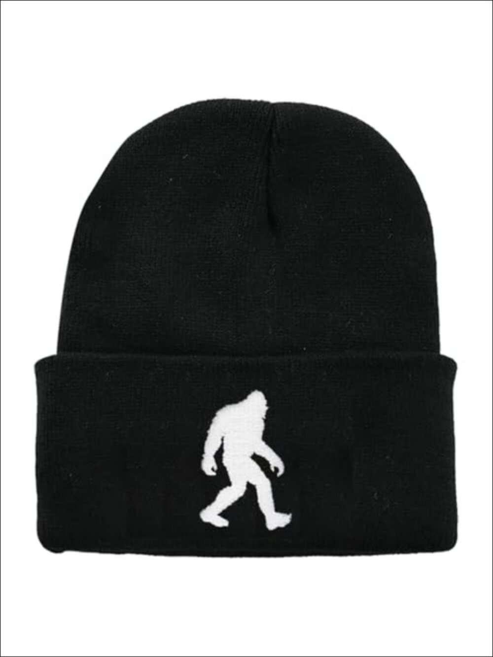 Bigfoot Embroidered Acrylic Knit Cuff Beanie Hat Men Women Warm Slouchy